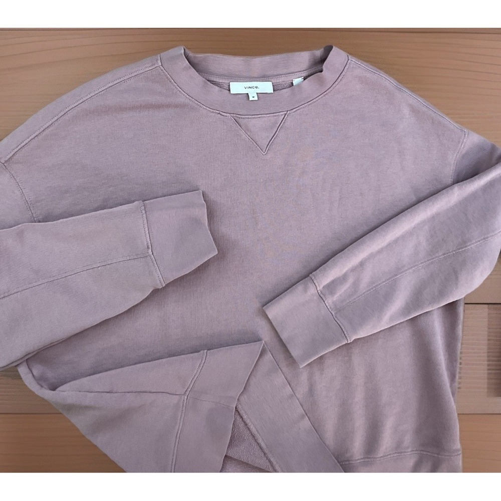Vince Sweatshirt Essential Relaxed Fit Pullover Crewneck Mauve Women Sz M